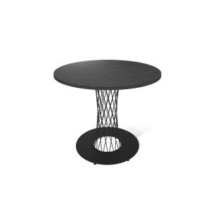 Стол кухонный круглый SHT-TU3-1 / SHT-TT 80 ЛДСП (камень пьетра гриджио черный/черный муар) в Красноуфимске