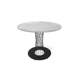 Круглый стол на кухню SHT-TU3-1 / SHT-TT 90 ЛДСП (бетон чикаго светло-серый/черный муар) в Богдановиче