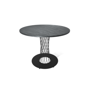Круглый стол на кухню SHT-TU3-1 / SHT-TT 90 МДФ (каменный уголь/черный муар) в Асбесте