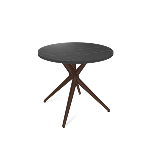 Кухонный круглый стол SHT-TU30 / SHT-TT 80 ЛДСП (камень пьетра гриджио черный/коричневый) в Полевском