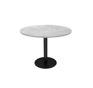 Круглый стол на кухню SHT-TU43-1 / SHT-TT 90 ЛДСП (бетон чикаго светло-серый/черный муар) в Богдановиче