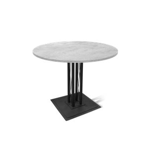 Круглый стол на кухню SHT-TU6-BS1 / SHT-TT 90 ЛДСП (бетон чикаго светло-серый/черный) в Богдановиче