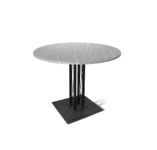 Круглый кухонный стол SHT-TU6-BS1 / SHT-TT 90 МДФ (серый мрамор/черный) в Асбесте