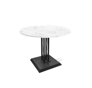 Круглый стол на кухню SHT-TU6-BS2 / SHT-TT 90 ЛДСП (мрамор кристалл/черный) в Кушве
