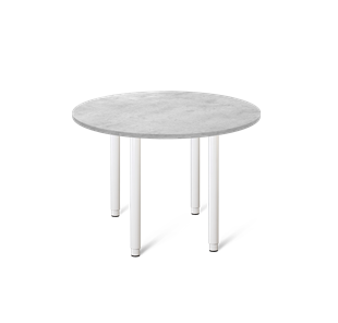 Круглый стол на кухню SHT-TU65 / SHT-TT 90 ЛДСП (бетон чикаго светло-серый/белый) в Кушве