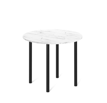 Кухонный обеденный стол SHT-TU66 / SHT-TT 90 ЛДСП (мрамор кристалл/черный) в Кушве - изображение