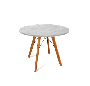 Круглый кухонный стол SHT-TU9 / SHT-TT 90 ЛДСП (бетон чикаго светло-серый/светлый орех) в Кушве