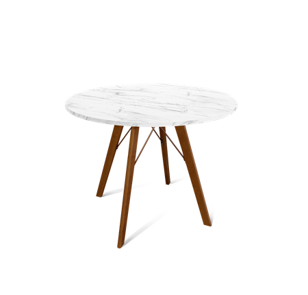 Кухонный обеденный стол SHT-TU9 / SHT-TT 90 ЛДСП (мрамор кристалл/темный орех) в Кушве - изображение