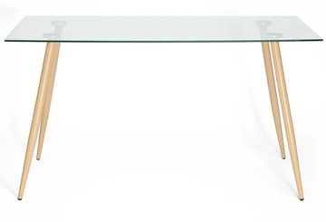 Стол на кухню SOPHIA (mod. 5003) металл/стекло (8мм), 140x80x75, бук/прозрачный арт.12098 в Екатеринбурге - предосмотр 1