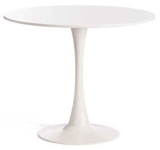 Кухонный обеденный стол TULIP (mod. 011) металл/мдф, 90х90х75 белый арт.14105 в Первоуральске