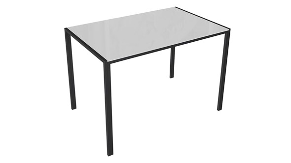 Стол кухонный Торрес тип 1 (Черный муар/Белый глянец) в Ревде - изображение