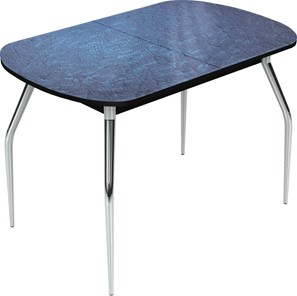 Обеденный раздвижной стол Ривьера исп.2 хром №5 (Exclusive h129/черный) в Ревде