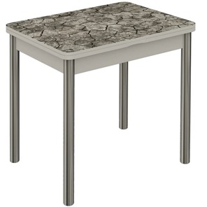 Кухонный раздвижной стол Бари хром №6 (Exclusive h135/белый) в Ревде