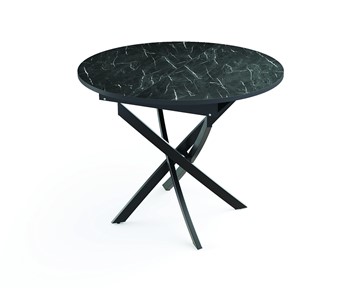 Раздвижной стол 55.04 Адажио, мрамор черный/черный/металл черный в Асбесте