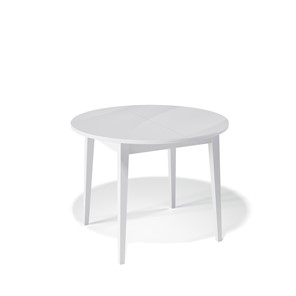 Кухонный раздвижной стол Kenner 1000M (Белый/Стекло белое глянец) в Первоуральске