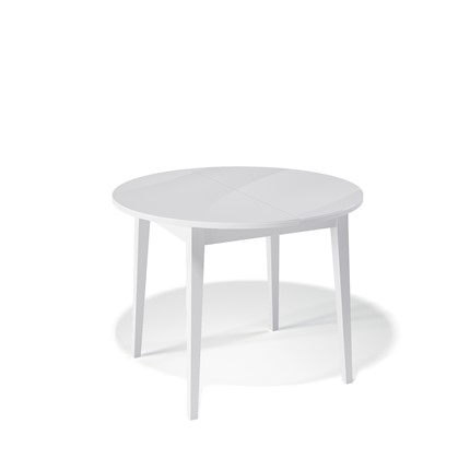 Кухонный раздвижной стол Kenner 1000M (Белый/Стекло белое глянец) в Ревде - изображение