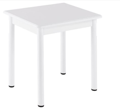 Кухонный пристенный стол НСПА-02 МДФ, белый МДФ/белое дерево/36 прямые трубки белый в Ревде - изображение