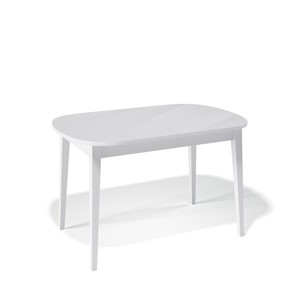 Кухонный стол раздвижной Kenner 1300M (Белый/Стекло белое глянец) в Кушве