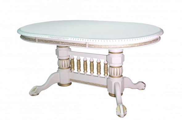 Кухонный стол раздвижной Азия 106Х160Х200Х240, Слоновая кость+Патина в Ирбите - изображение