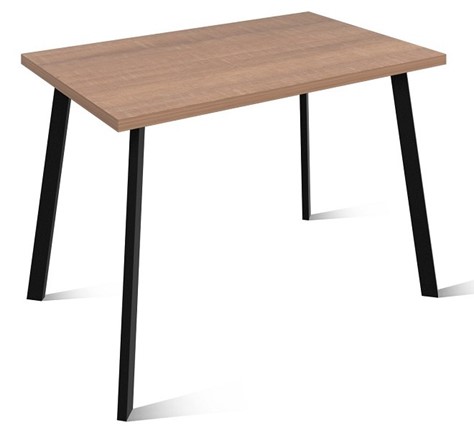 Обеденный стол Агат.2, Пластик Дуб натуральный/Черный матовый в Ревде - изображение