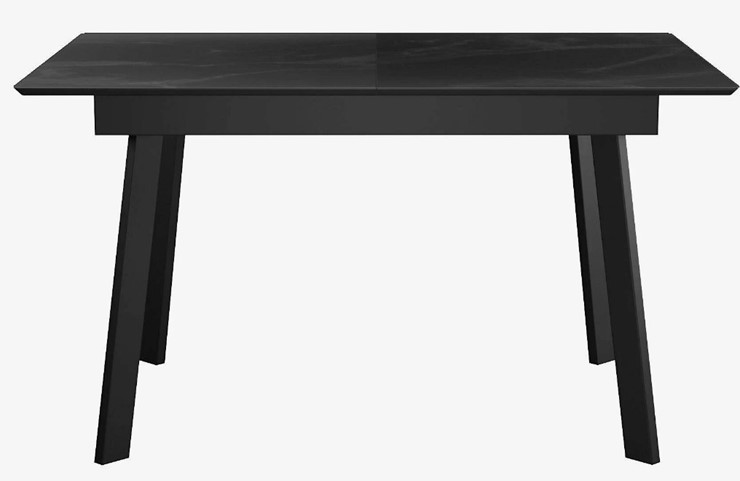 Стол на кухню раздвижной  DikLine SFH125 стекло Оптивайт Черный мрамор/подстолье черное в Краснотурьинске - изображение 1