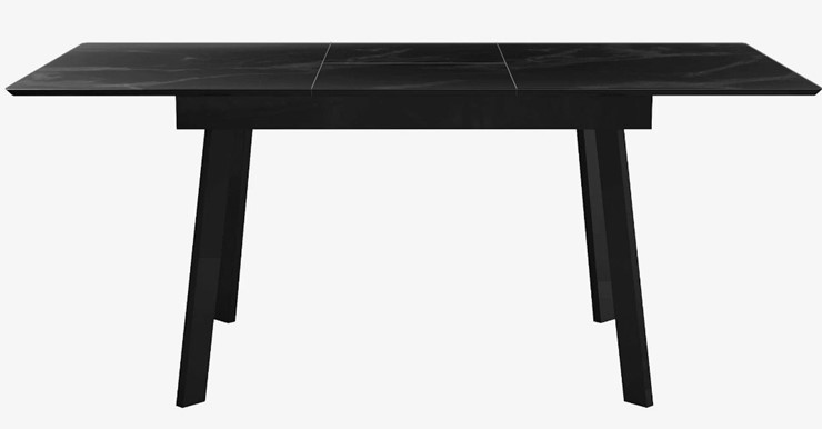 Стол на кухню раздвижной  DikLine SFH125 стекло Оптивайт Черный мрамор/подстолье черное в Первоуральске - изображение 3