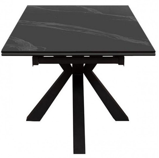Стол раздвижной DikLine SFE140 Керамика Черный мрамор/подстолье черное/опоры черные (2 уп.) в Первоуральске - изображение 2