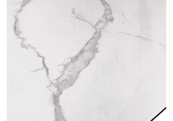 Стол обеденный раздвижной DikLine SFE160 Керамика Белый мрамор/подстолье черное/опоры черные (2 уп.) в Екатеринбурге - изображение 6