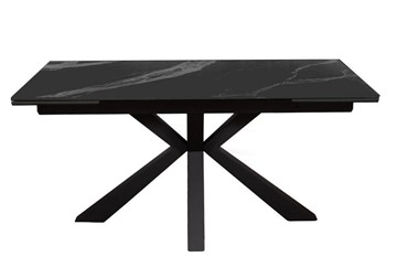 Стол раздвижной DikLine SFE160 Керамика Черный мрамор/подстолье черное/опоры черные (2 уп.) в Ревде