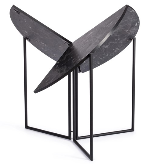 Стол складывающийся YOOP (mod. 1202) ЛДСП+меламин/металл, 100х100х72, чёрный мрамор/чёрный, арт.19491 в Каменске-Уральском - изображение 1