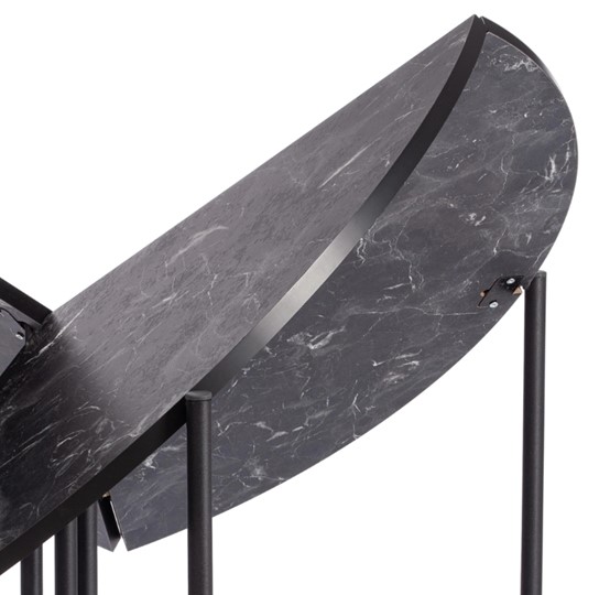 Стол складывающийся YOOP (mod. 1202) ЛДСП+меламин/металл, 100х100х72, чёрный мрамор/чёрный, арт.19491 в Полевском - изображение 2