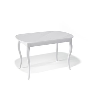 Кухонный стол раскладной Kenner 1300C (Белый/Стекло белое глянец) в Ревде