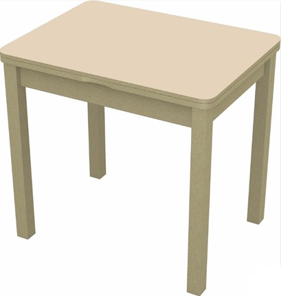 Раздвижной стол Бари дерево №8 (стекло молочное/дуб выбеленный) в Кушве - изображение