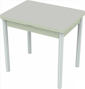 Обеденный раздвижной стол Бари хром №6 (стекло белое/белый) в Первоуральске