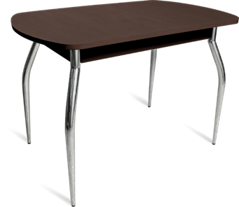 Кухонный обеденный стол ПГ-06 ЛДСП, венге ЛДСП/35 гнутые металл хром в Асбесте