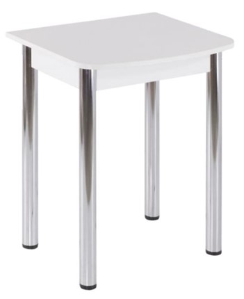 Кухонный пристенный стол НСПГ-02, белый ЛДСП/39 прямые трубы хром в Кушве - изображение