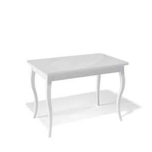 Кухонный стол раздвижной Kenner 1100C (Белый/Стекло белое сатин) в Каменске-Уральском