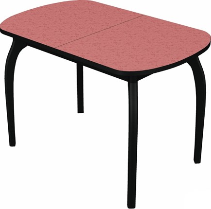 Кухонный раздвижной стол Ривьера мини дерево №1, пластик (цветы красные/черный) в Ревде - изображение