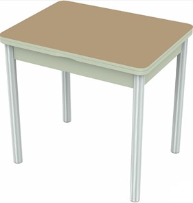 Раздвижной стол Бари хром №6 (стекло капучино/белый) в Ревде