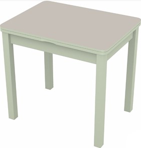 Кухонный раскладной стол Бари дерево №8 (стекло белое/белый) в Асбесте