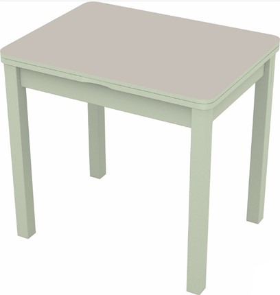 Кухонный раскладной стол Бари дерево №8 (стекло белое/белый) в Ревде - изображение