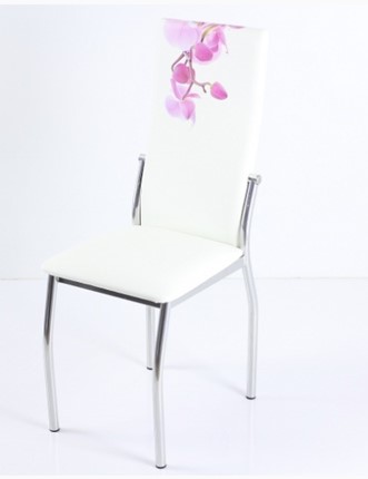 Стул В-610 СТ хром люкс/белый, фотопечать орхидея в Первоуральске - изображение