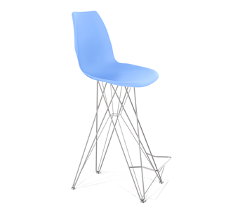 Барный стул SHT-ST29/S66 (голубой pan 278/хром лак) в Асбесте
