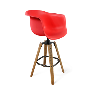 Барный стул SHT-ST31/S93 (красный/брашированный коричневый/черный муар) в Асбесте