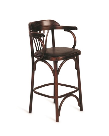 Барный стул 750 мягкий (темный тон, экокожа коричневая) в Кушве - изображение 2