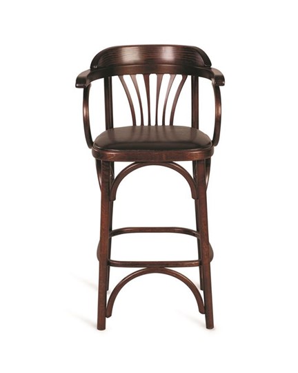 Барный стул 750 мягкий (темный тон, экокожа коричневая) в Кушве - изображение 3