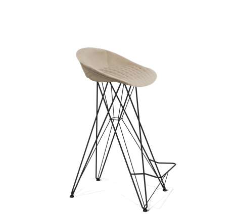 Барный стул SHT-ST19-SF1 / SHT-S66 (ванильный крем/черный муар) в Краснотурьинске - изображение
