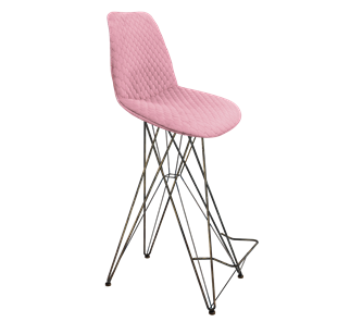Барный стул SHT-ST29-С22 / SHT-S66 (розовый зефир/черный муар/зол.патина) в Кушве