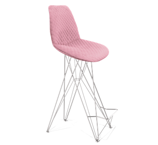 Барный стул Sheffilton SHT-ST29-С22 / SHT-S66 (розовый зефир/хром лак) в Екатеринбурге