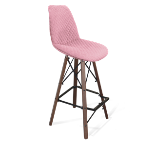 Барный стул SHT-ST29-С22 / SHT-S80 (розовый зефир/темный орех/черный) в Екатеринбурге - предосмотр